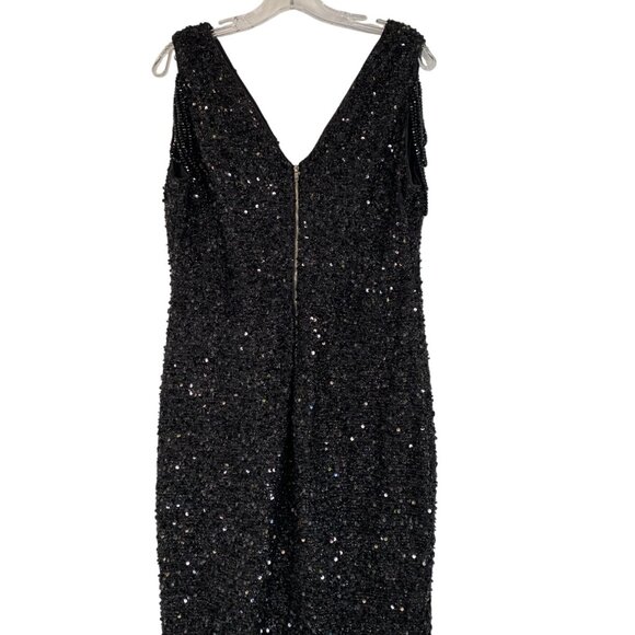 NWT Black Sequin Mermaid Maxi Evening Gown Love & Lemonade Size Xl - Picture 6 of 13